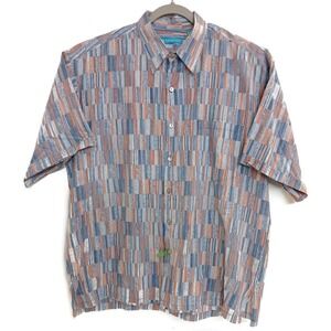 Tori Richard Shirt Mens Large Blue Cotton Lawn Hawaiian Made in Hawaii 0300-6795
